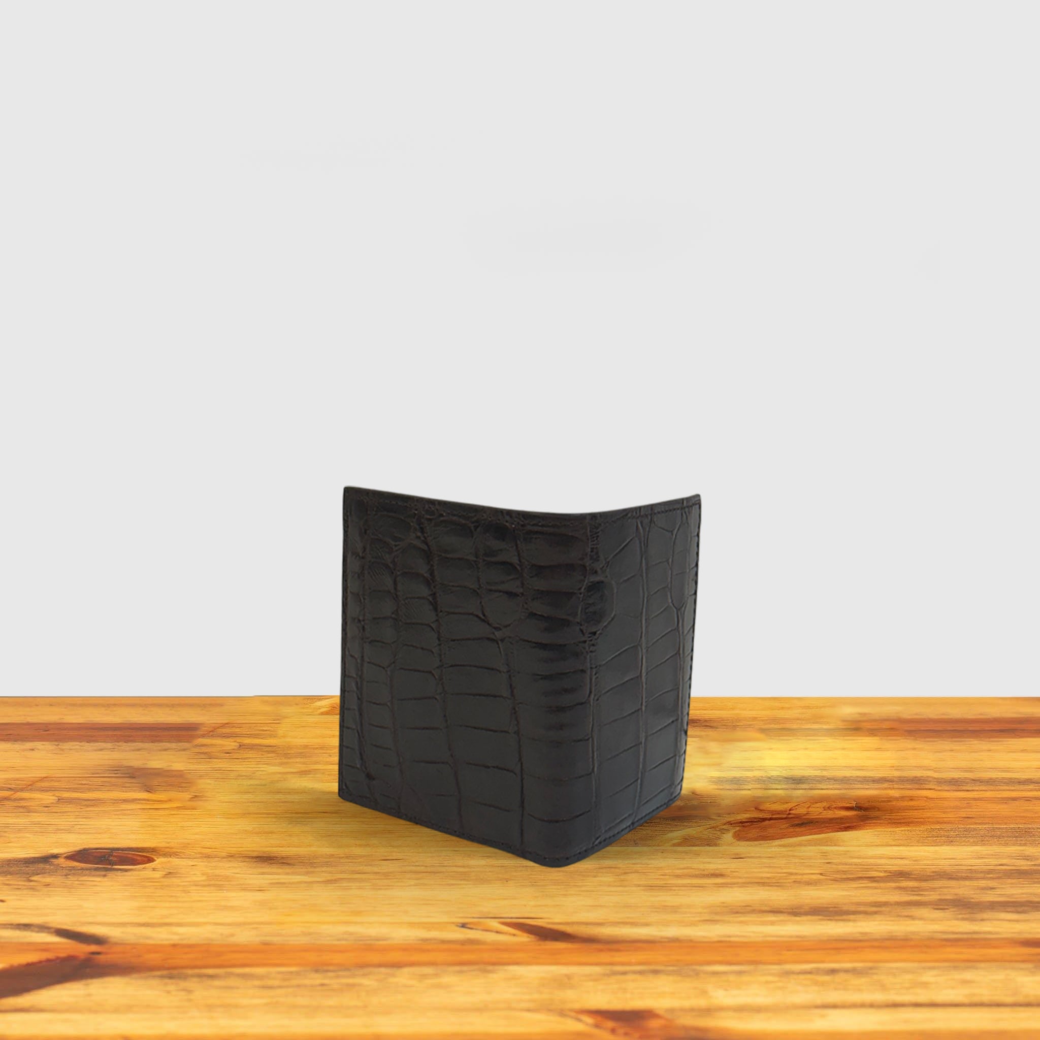 Calzoleria Toscana Keid Crocodile Billfold Wallet Dark Brown