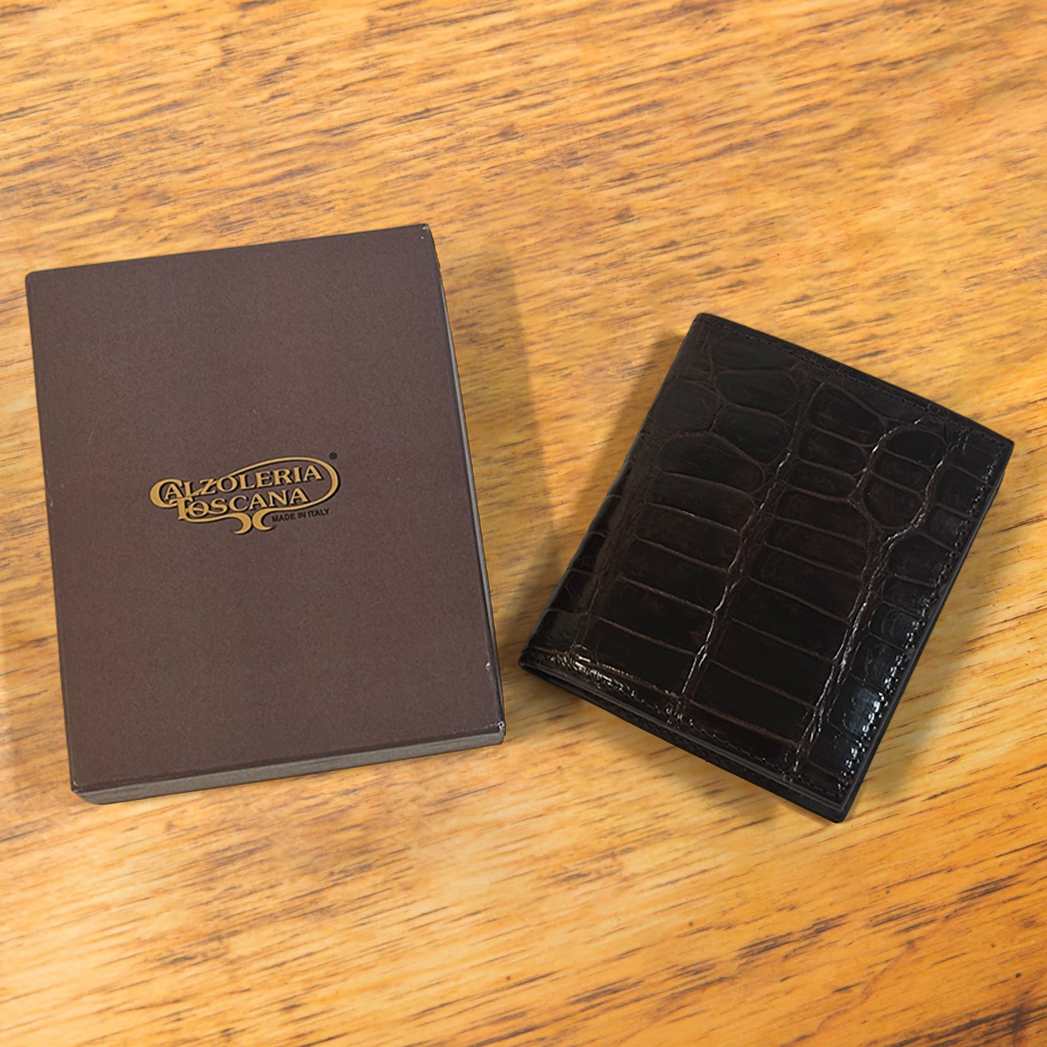 Calzoleria Toscana Keid Crocodile Billfold Wallet