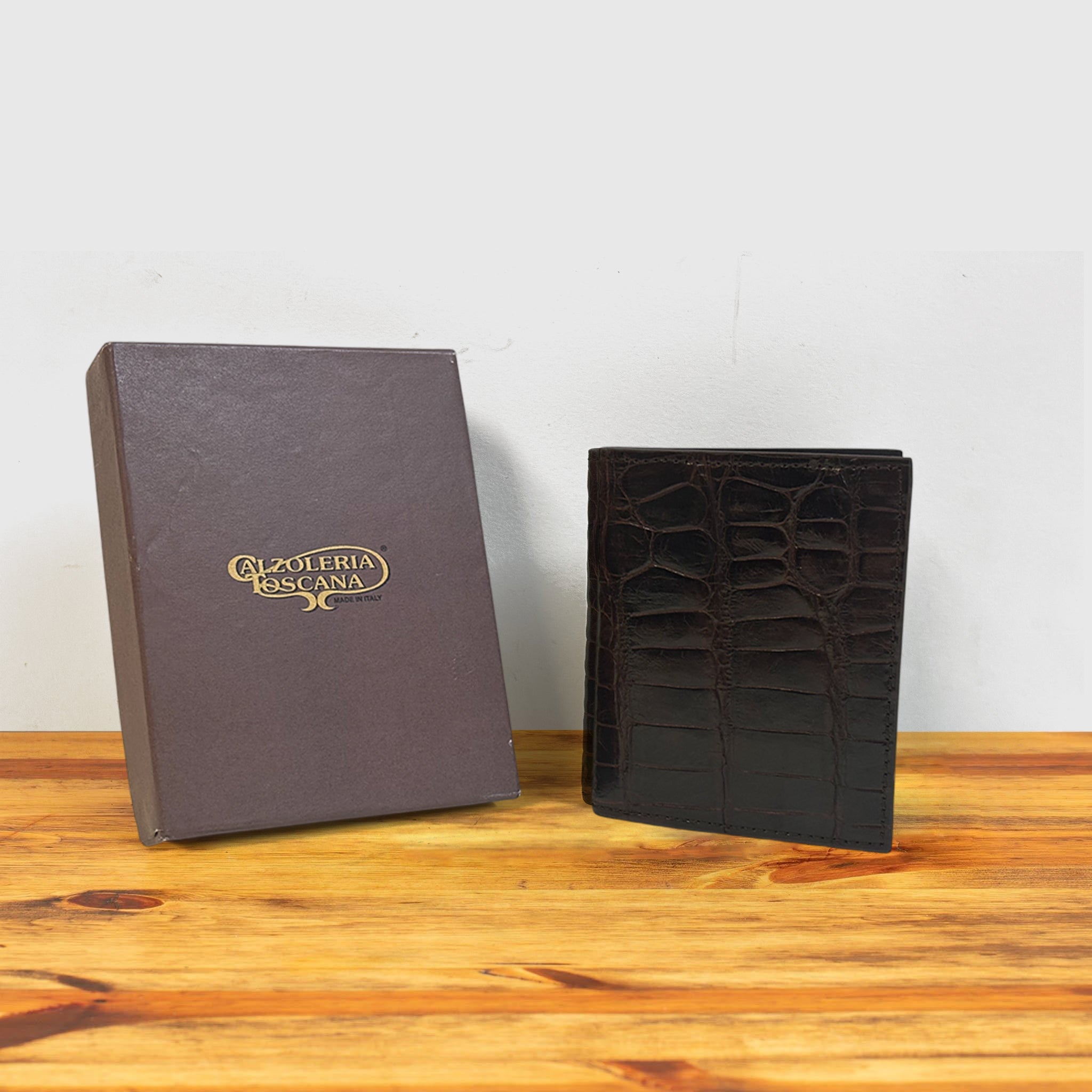 Calzoleria Toscana Keid Crocodile Billfold Wallet