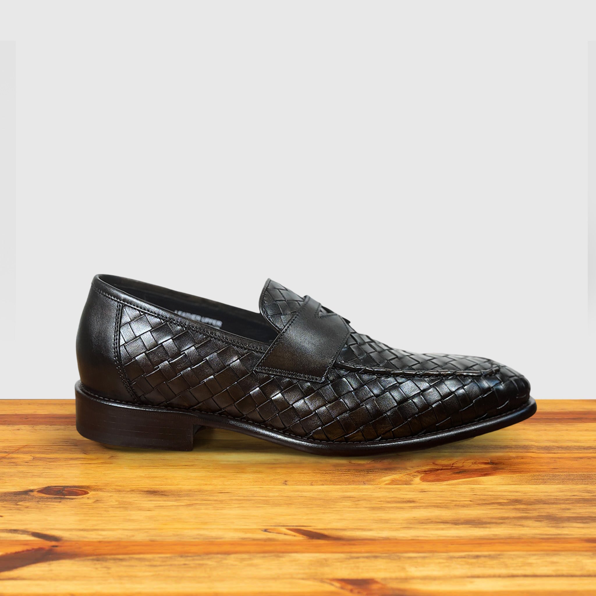 Calzoleria Toscana Gesso Woven Dress Loafer Dark Brown