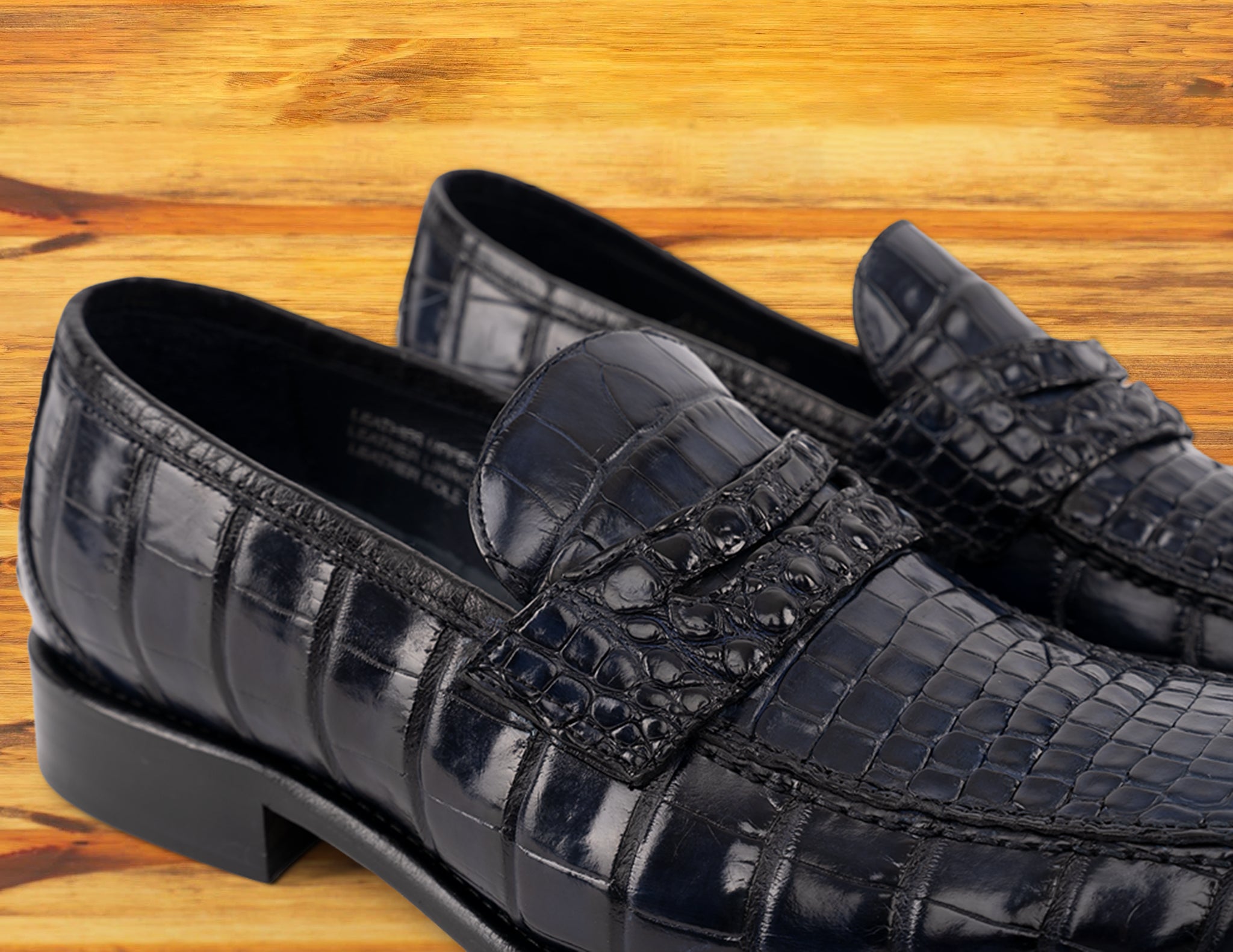 Izano Calzoleria Toscana Dip-Dyed Men's Nile Crocodile Dress Loafer