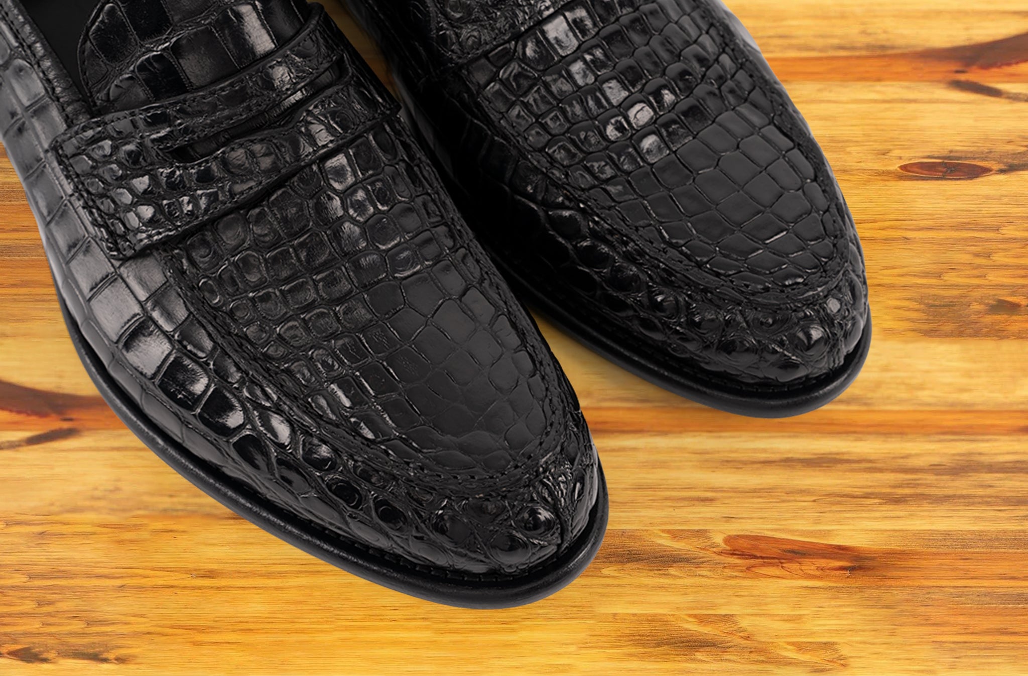 Izano Calzoleria Toscana Dip-Dyed Men's Nile Crocodile Dress Loafer