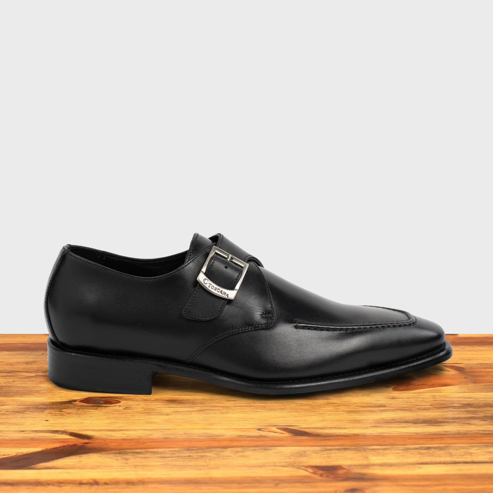 Pione Calzoleria Toscana Monk Strap Black Monkstraps