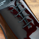 Up close picture of the 4 eyelet of the 4870 Calzoleria Toscana Burgundy David Wholecut