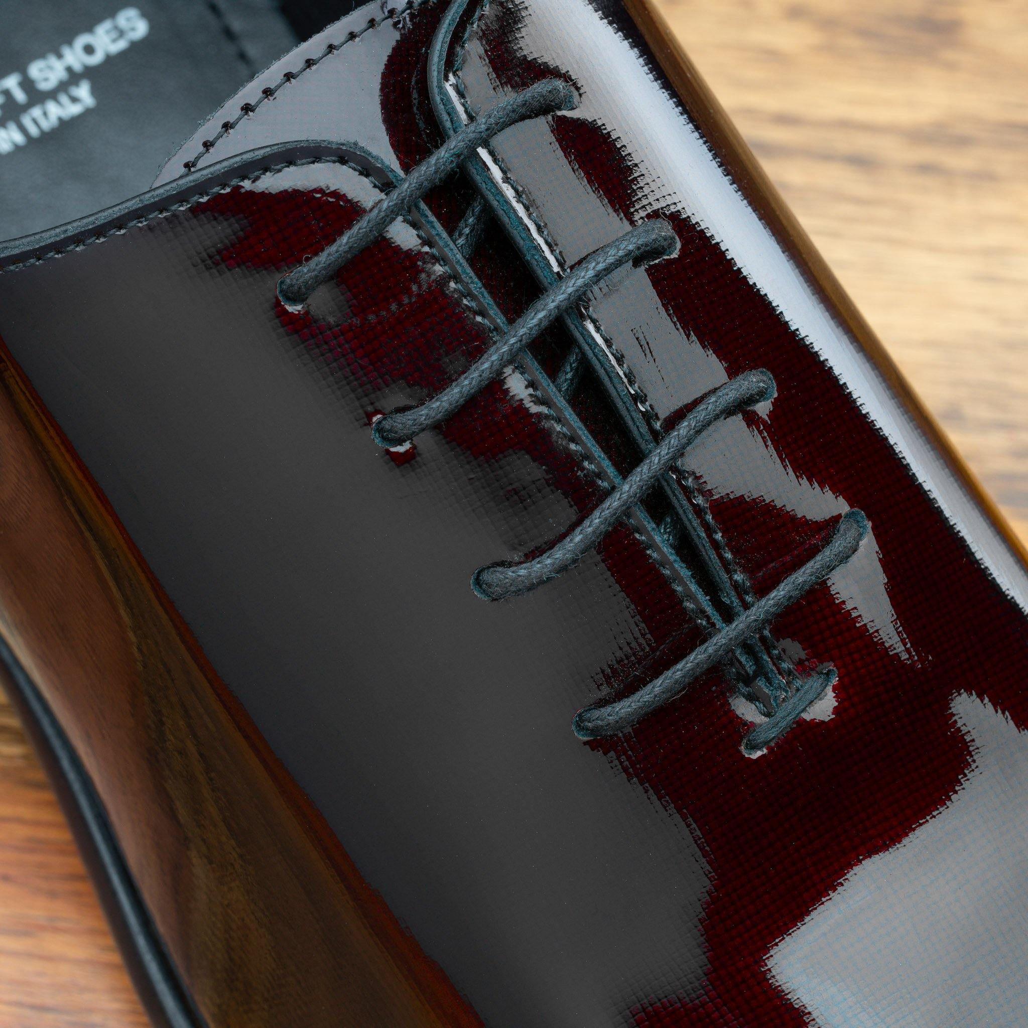 Up close picture of the 4 eyelet of the 4870 Calzoleria Toscana Burgundy David Wholecut