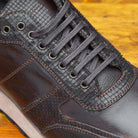 Up close photo of the 7 eyelet of H703 Calzoleria Toscana Dark Brown Sixty Seven Runner