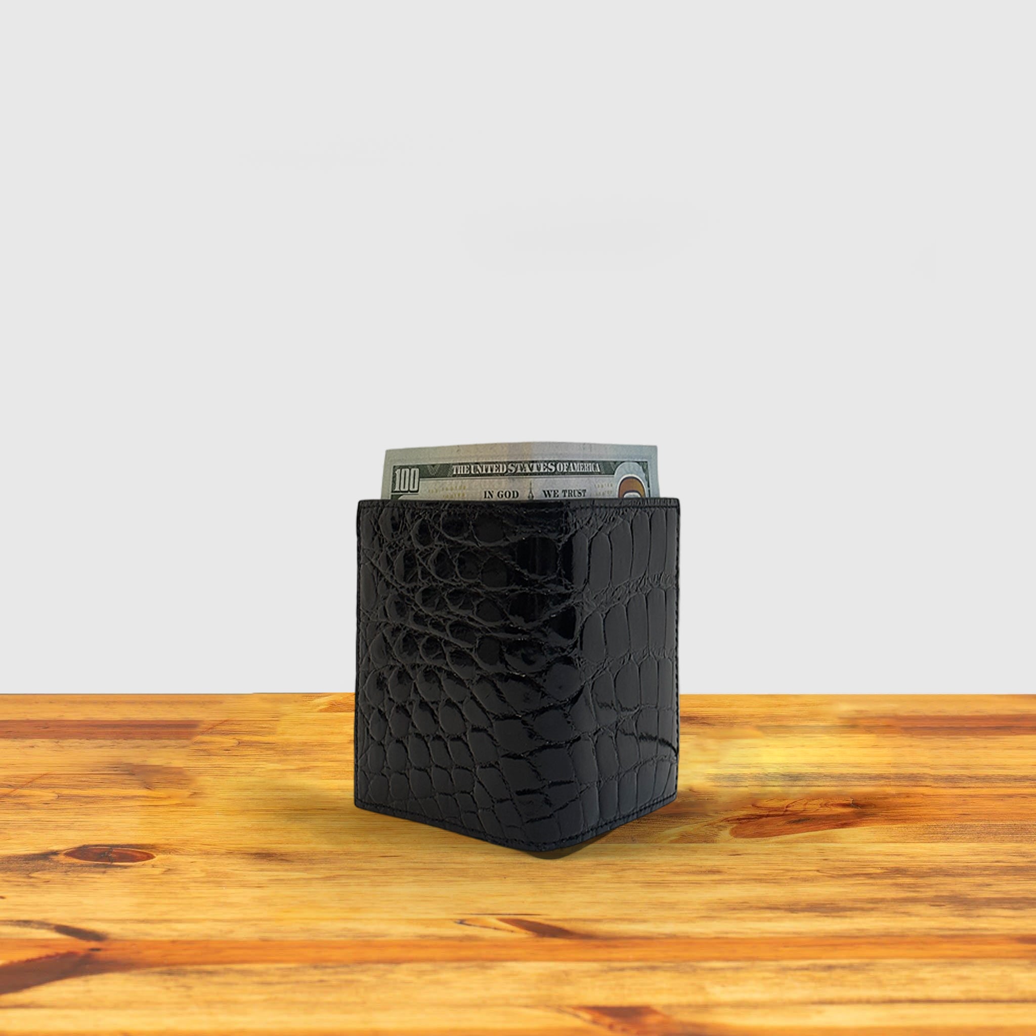 calzoleria toscana Calzoleria Toscana Keid Crocodile Billfold Wallet Black
