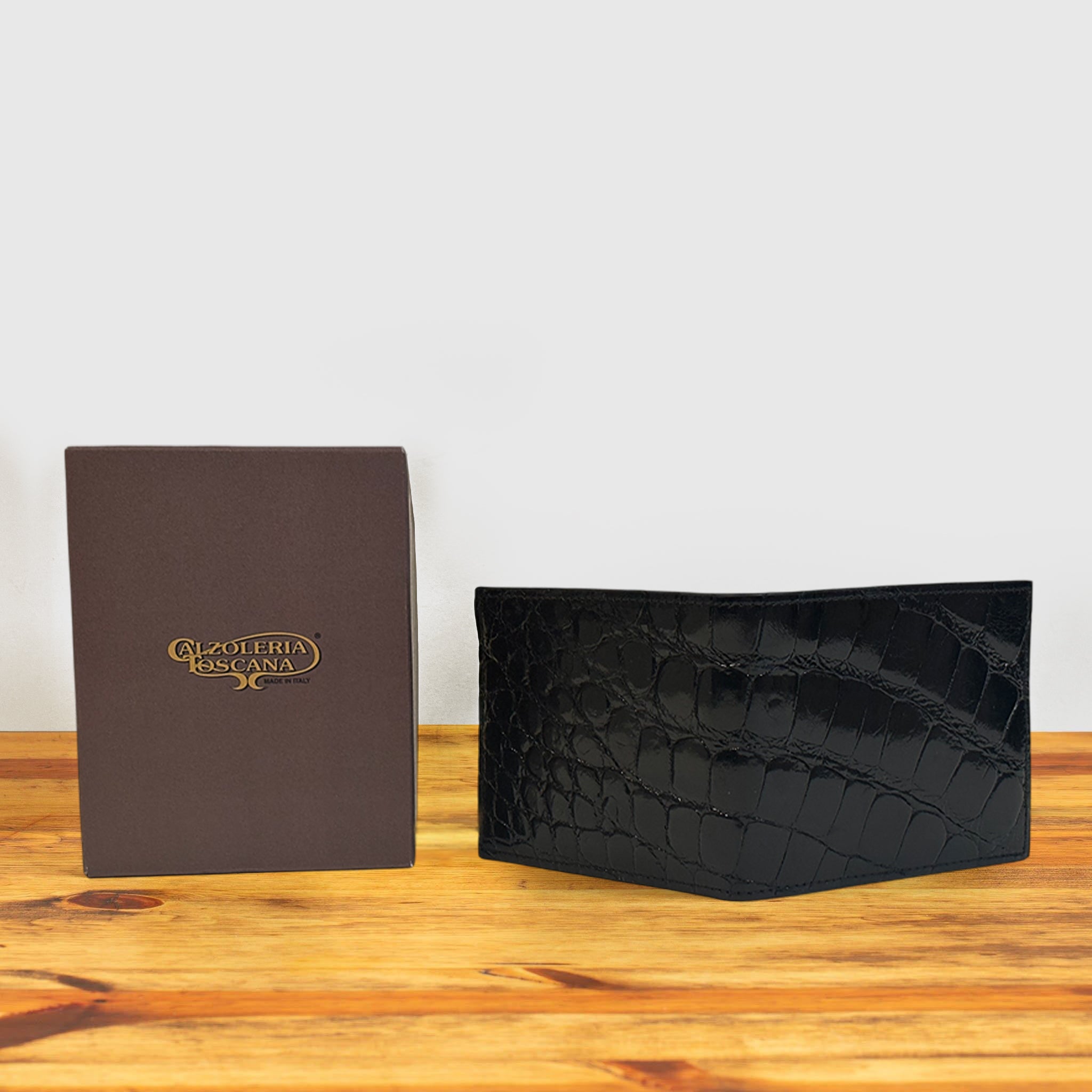 Calzoleria Toscana Okab Crocodile Billfold Wallet - Toscana USA Calzoleria Toscana Okab Crocodile Billfold Wallet - Toscana USA
