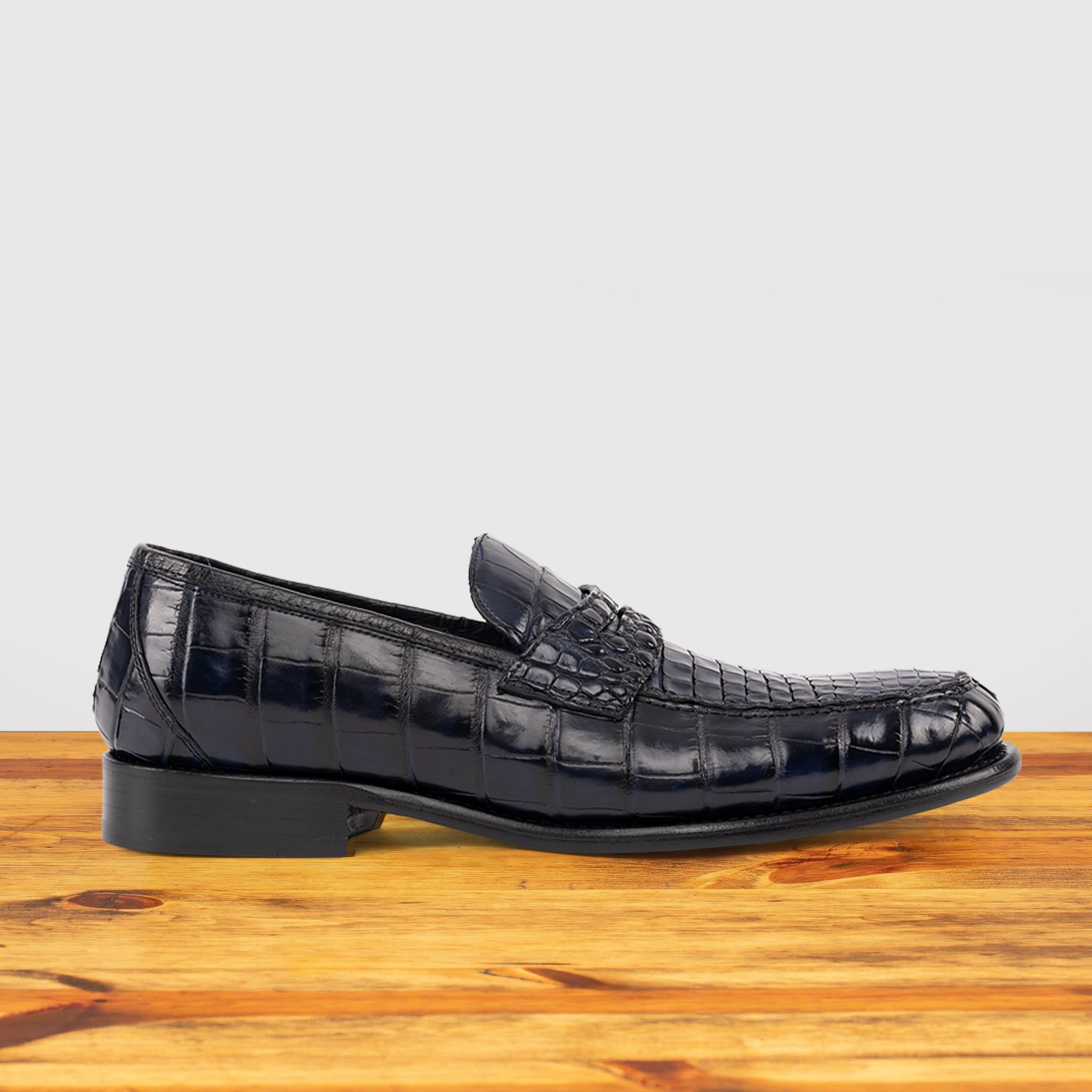Calzoleria Toscana Penta Dip-Dyed Wholecut Crocodile Loafer