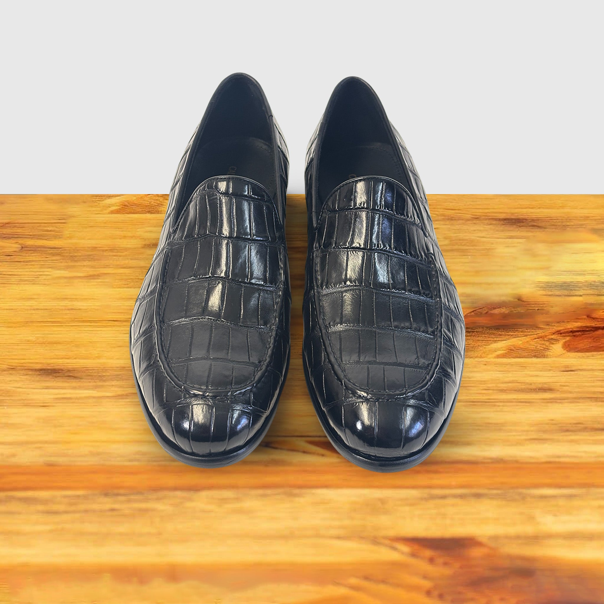Calzoleria Toscana Penta Dip-Dyed Wholecut Crocodile Loafer
