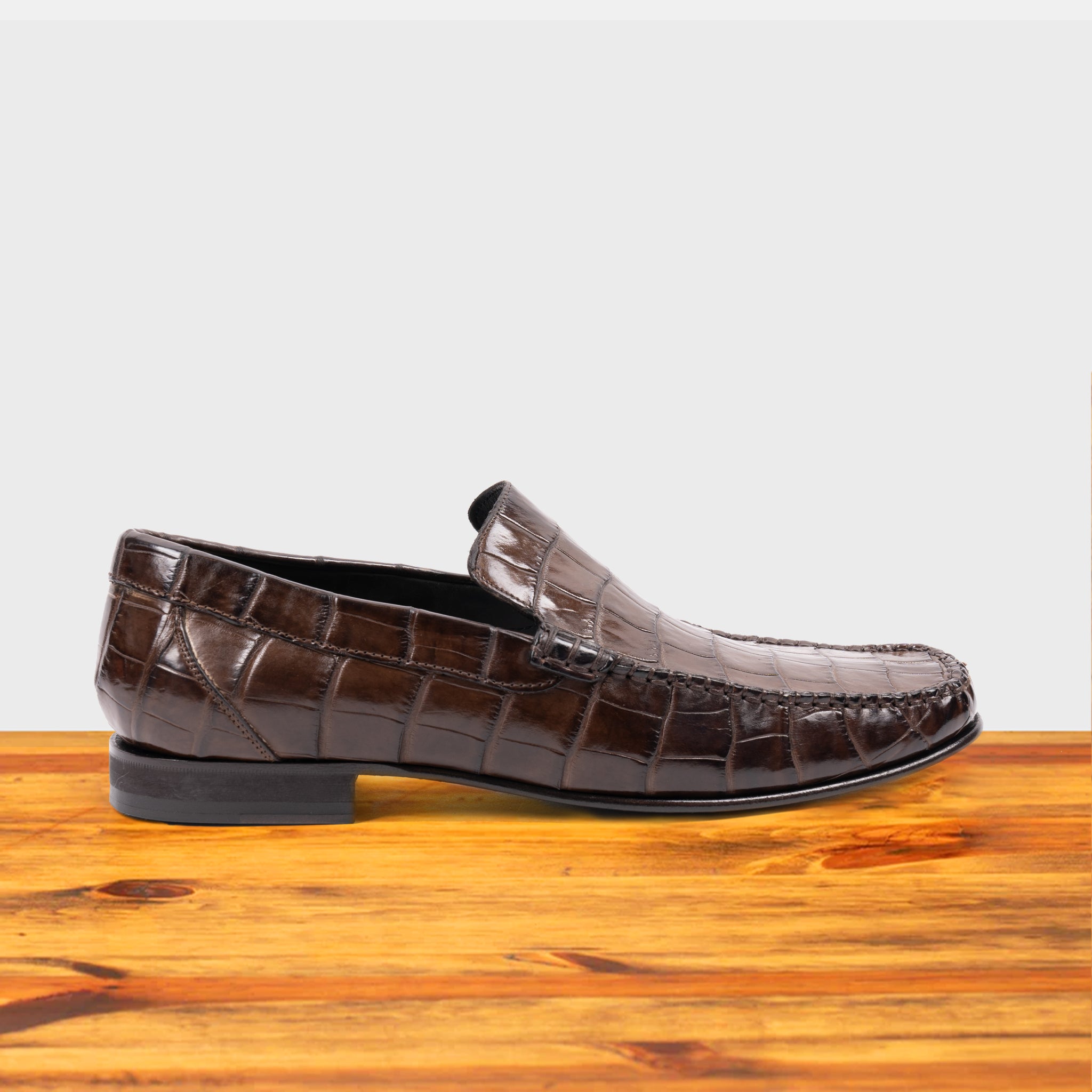 Crocodile leather sale loafers