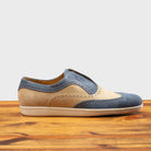Side profile of the 4445 Calzoleria Toscana Suede Slip-On on top of a wooden table