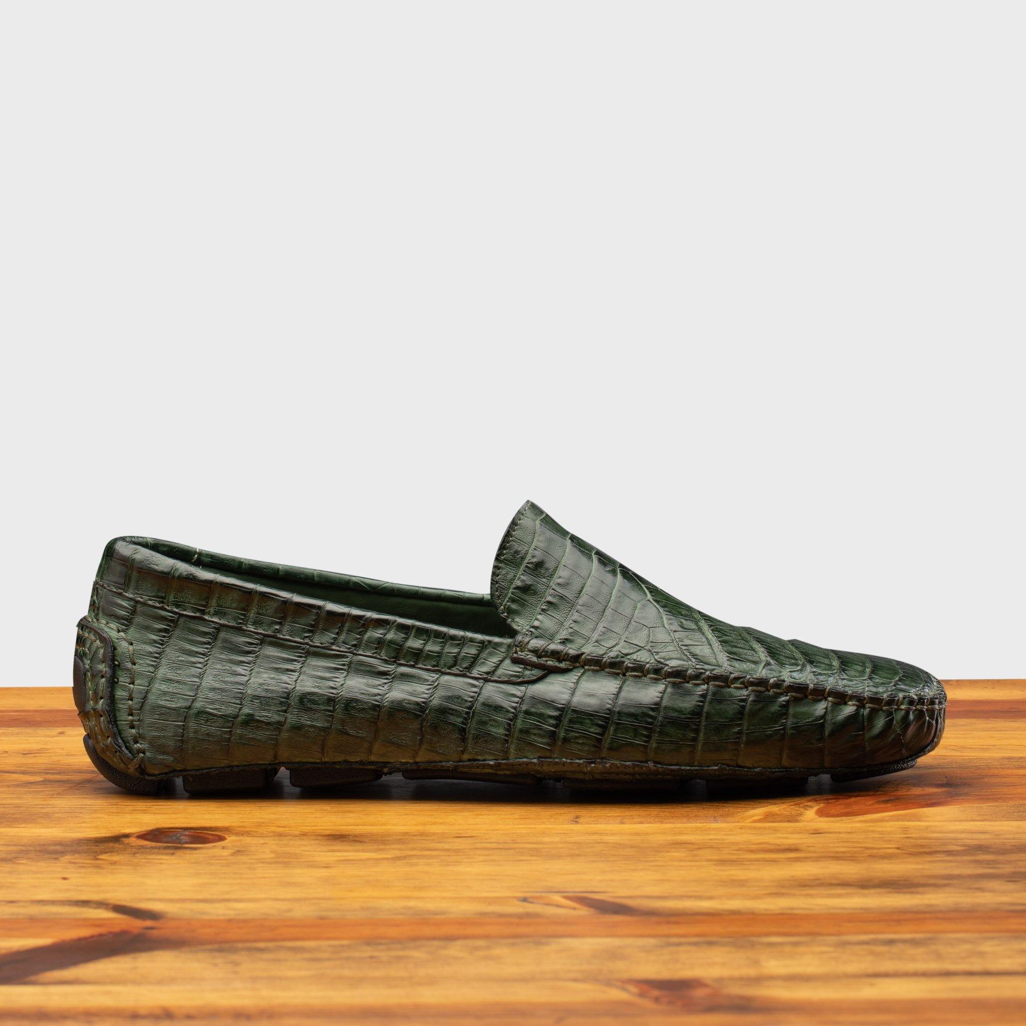 4551 Calzoleria Toscana Men's Crocodile Dip-Dyed Driver, Green / 41 EU - 8 US / Drivers 4551 Calzoleria Toscana Men's Crocodile Dip-Dyed Driver, Green / 41 EU - 8 US / Drivers