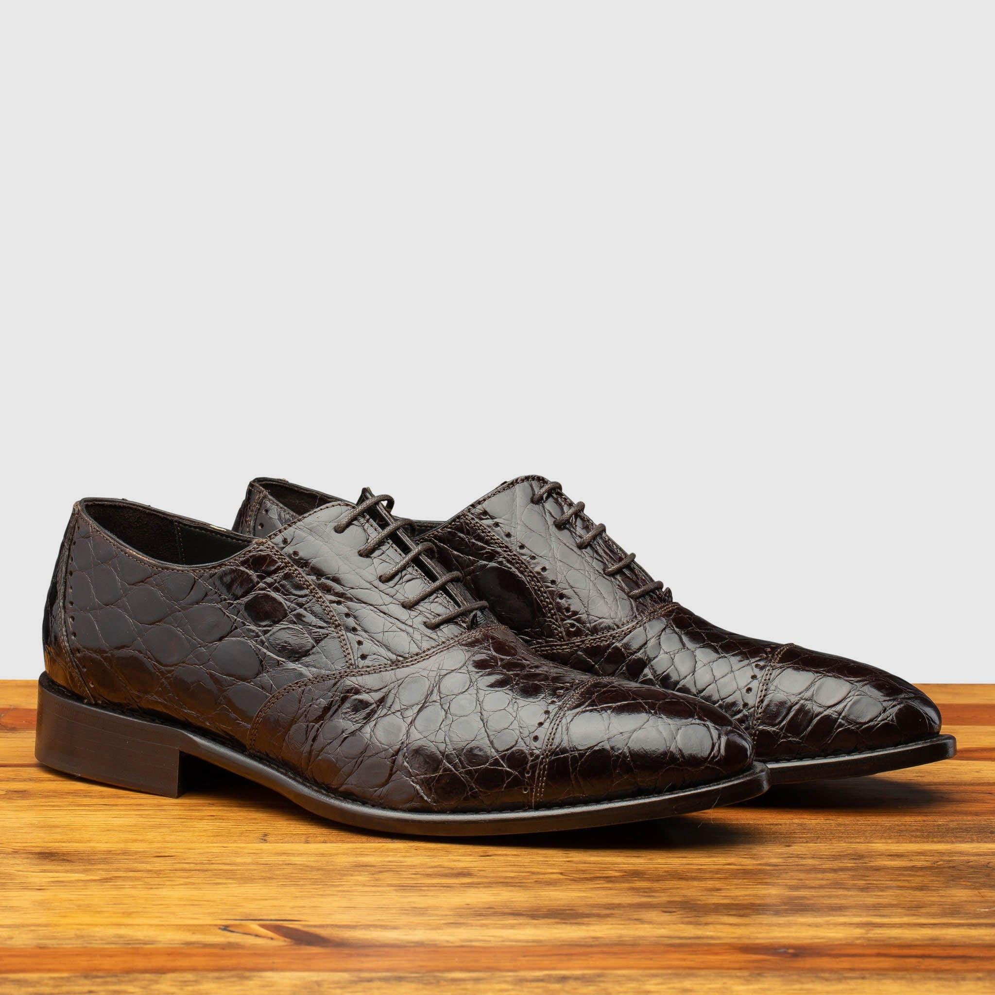 H779 Calzoleria Toscana Men's Flanks Cap Toe, Chocolate / 48 EU - 15 US / Exotic Skins H779 Calzoleria Toscana Men's Flanks Cap Toe, Chocolate / 48 EU - 15 US / Exotic Skins