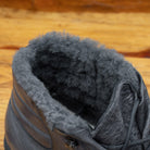 Up close picture showing the shearling on the heel of H867 Calzoleria Toscana Stone Dip-Dyed Hiking Sneaker