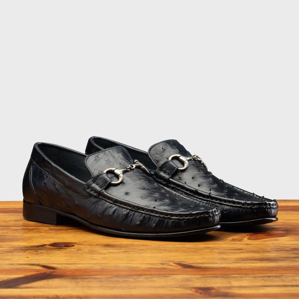 Luxurious Black Tassel Leather Loafers Shoe with Horse-bit Buckle 44/10